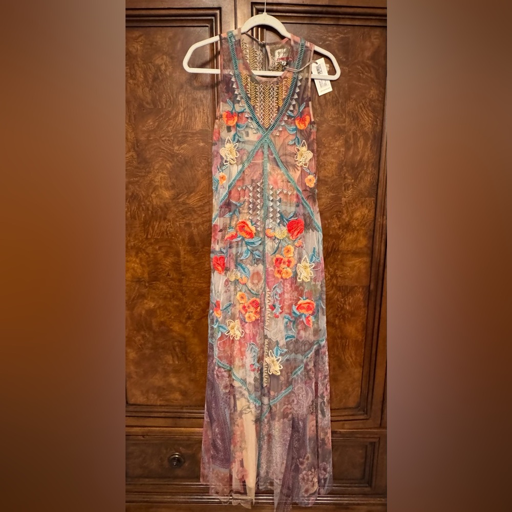 Johnny Was Multicolor Floral Maxi Dress